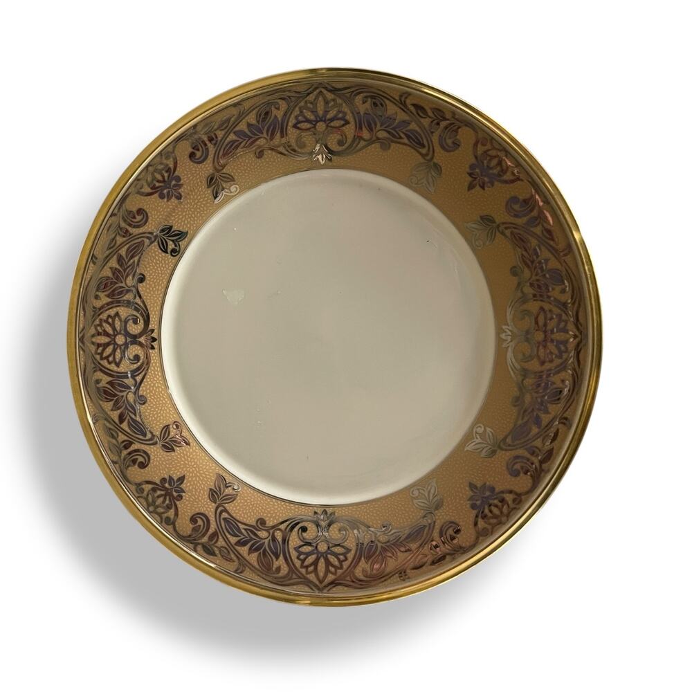Vintage Lenox Eternal Facets Dinner Plate Gold Floral Dimension Collection